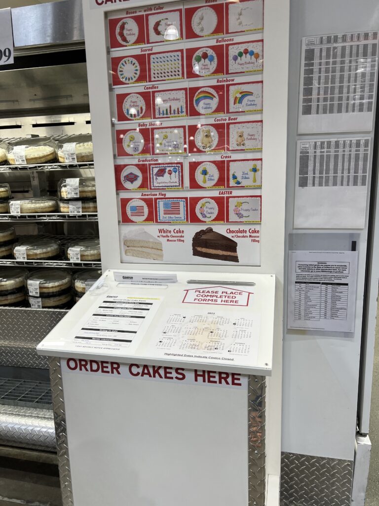 Costco bakery kiosk