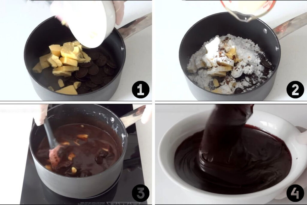 Chocolate Fudge Frosting step 1 2 3 4