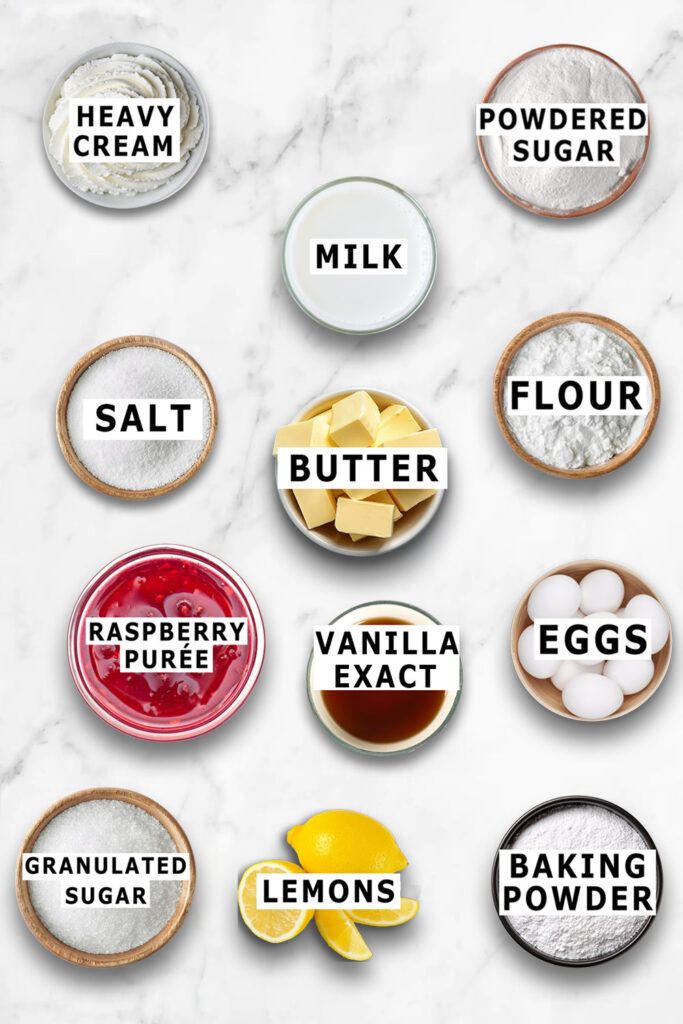 Lemon Raspberry Cupcake Ingredients