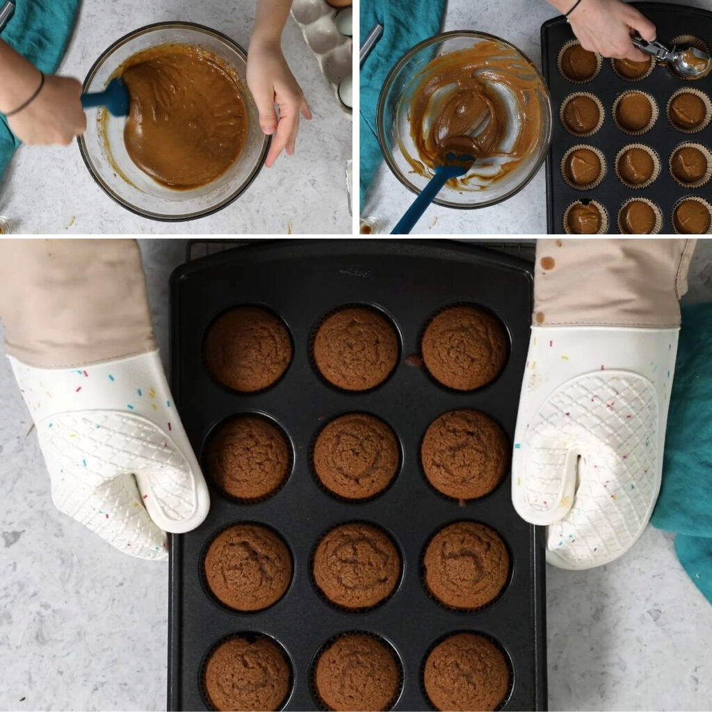 gingerbread cupcakes Step 1 2 3