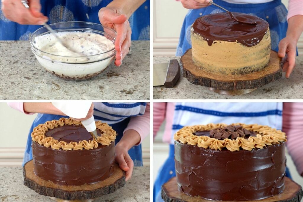 Chocolate Peanut Butter Cake decorated
