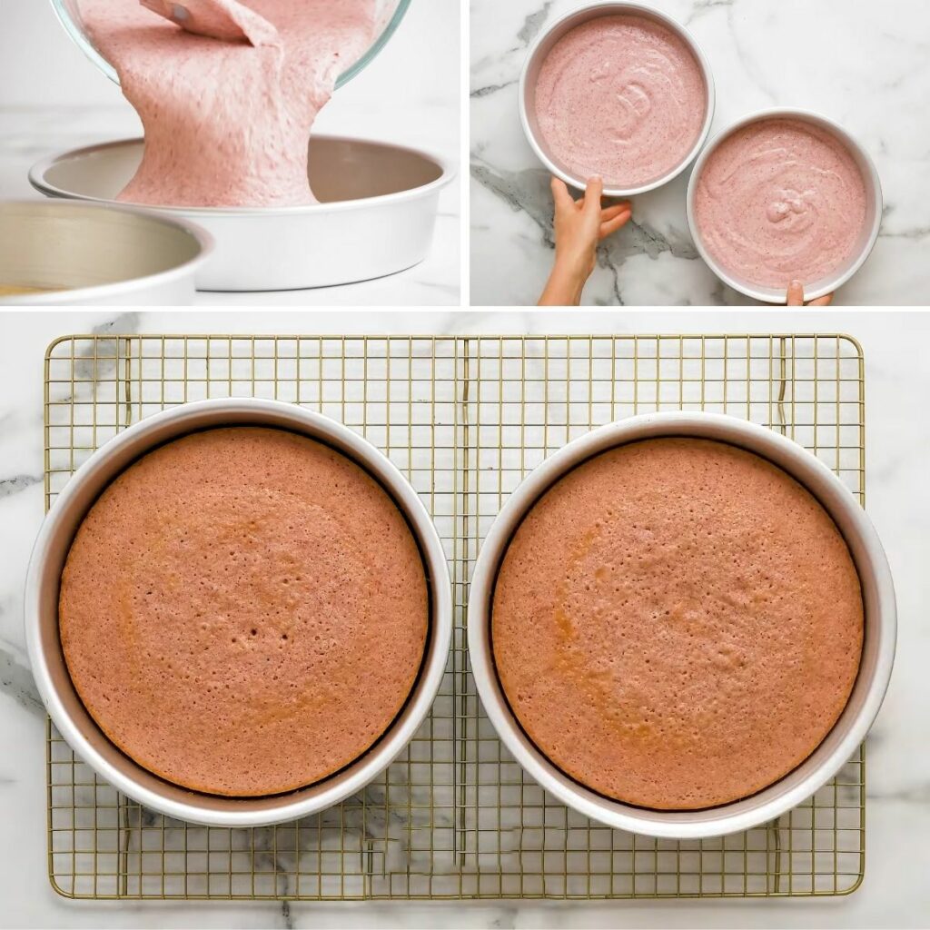 strawberry cake baking