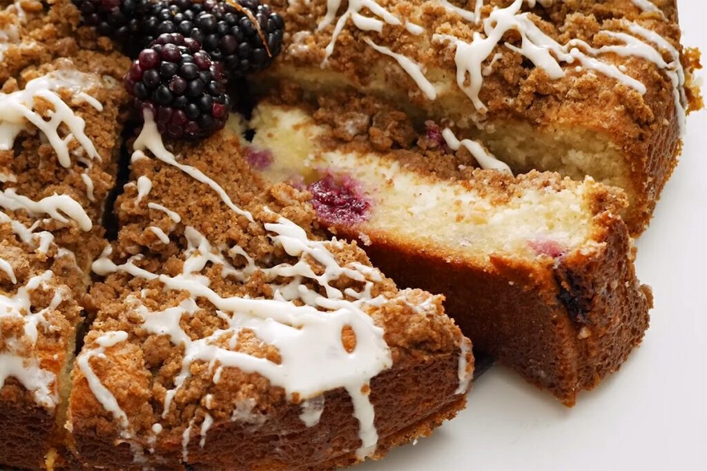 Blackberry Cream Cheese Crumb Cake recipe