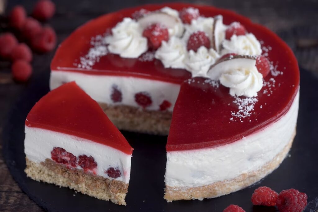 Raspberry Coconut Mousse Cake